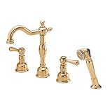 Danze D306757PBV Opulence Double-Handle Roman Tub Faucet with Deck Spray, Polished Brass