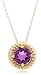 14k Yellow Gold Amethyst Rope Trimmed Pendant, 18"