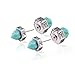 Ginasy Women's Ear Accessory Turquoise Bullet Carve Alloy Stud Earrings (Silver)