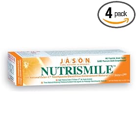 Jason NutriSmile Toothpaste, Orange, Cinnamon & Mint, 4.2-Ounce Tubes (Pack of 4)