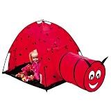 LadyBug Girls and Boys Easy Up Play Tent & Tunnel