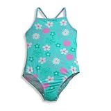Girlfriends by Anita G - Girls One Piece Bathing Suit, Green, Pink