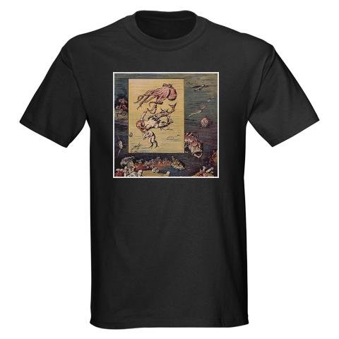 Art Nouveau Mermaids Cupsreviewcomplete Dark T-Shirt by CafePress