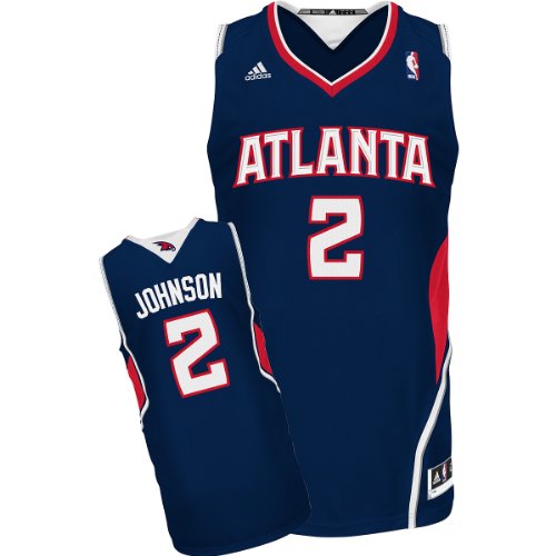 NBA Men's Atlanta Hawks Joe Johnson Revolution 30 Road Swingman Jersey (Navy, Large)
