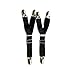 1 Pair Adjustable Elastic Y-style Stocking Clip Suspender Garter Belt Straps Shirt Sock Stays Holder with Metal Clasp (Black)