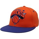adidas New York Knicks Orange-Royal Blue 210 Fitted Flat Brim Hat