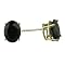 Oval Black Onyx Stud Earrings in 14K Yellow Gold