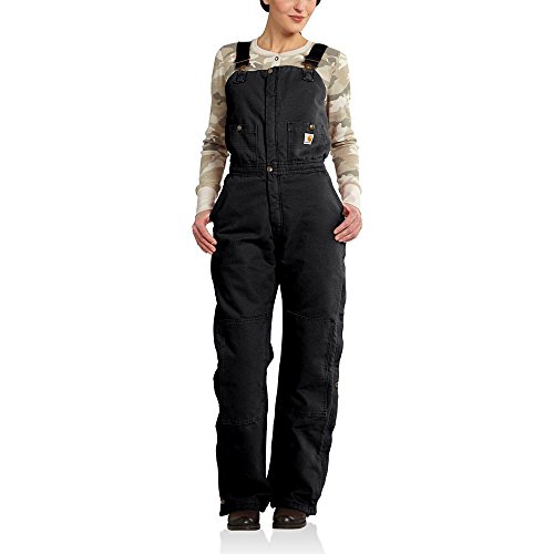 Carhartt Women's Zeeland Sandstone Bib Overall, Black, Small