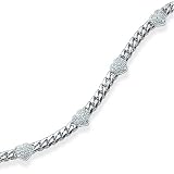 18 Kt White Gold Diamond Heart Bracelet