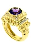 14K Gold Majestic Amethyst Ring with diamond accents