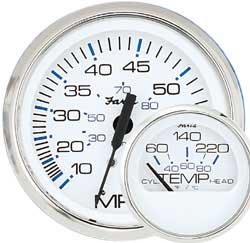 SportingGoods: FARIA CHESAPEAKE SS WHITE MARINE INSTRUMENTS TRIMStyle. Mercury/Mariner OB, Mercruiser, Volvo DP & Yamaha '01 & Newer