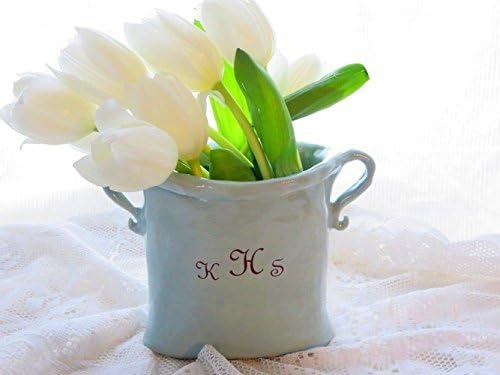 Mongrammed Two Handled Vase