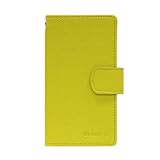 [ docomo sony XPERIA Z2 SIRIUS SO-03F 専用 Diary Case ] ダイアリー 手帳型 レザー 収納 カード入れ ストラップ 穴 付き シンプル ケース カバー 【★D06 ライム★】