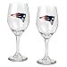 New England Patriots 2-Piece Wine Glass Set  (Primary Logo)