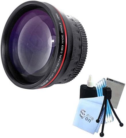 Vivitar Series 1 "RedLine" HD 0.43X Wide Angle Lens w/ Complete Cleaning Kit for Panasonic FZ18 FZ28 FZ35 FZ38 Cameras+Adapter
