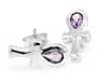 Sterling Silver Amethyst Egyptian Ankh of Life Stud Post Earrings