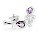 Sterling Silver Amethyst Egyptian Ankh of Life Stud Post Earrings