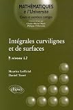 Int�grales curvilignes et de surfaces Niveau L2 : Cours et exercices corrig�s