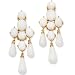 Gold Plated Faux White Agate Chandelier Post Earrings by Cheryl M