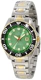 Croton Womens CA201228TTGR Green Dial Two Tone Stainless Steel Watch