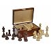 No.5 Staunton chess pieces in stained wooden case