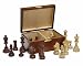 No.5 Staunton chess pieces in stained wooden case