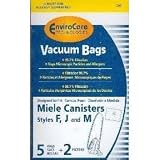 Miele Style F,J,M Canister Vacuum Bags Microfiltration with Closure - 5/2 Pack
