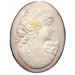 Cameo Pin Pendant Italian Sterling Silver Master Carved Pink Conch by