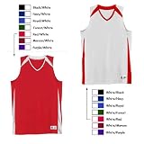 Badger B-Jam Tank Dazzle Basketball Jerseys WHITE/ROYAL W2XL