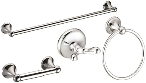 Nuk3y Estes 4-Piece Bathroom Hardware Accessory Set (Accessory Set with 18" Towel Bar)