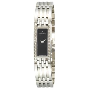 Movado Women's Esperanza Baguette Stainless Steel Bracelet Black Dial Watch #0606301