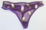 Ladies Low Rise Stretch Embroidered Lace Thong - One Size Fits Most - 5 Colors