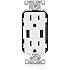 Leviton T5632-W Combo Duplex Receptacle, 15 Amp Usb Charger (White)