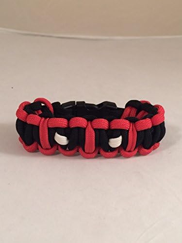 Deadpool Inspired Survival Paracord Bracelet with Glow-in-the-Dark Eyes. Custom Made.