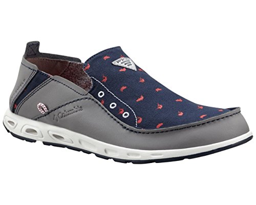 Columbia Men's Bahama Vent PFG Print Casual Boat Shoes, Navy Leather, 9.5 M