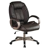 Office Star Work Smart Executive Glove Soft Leather Chair with Coated Finish Base and Arms, Espresso