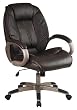 Office Star Work Smart Executive Glove Soft Leather Chair with Coated Finish Base and Arms, Wine