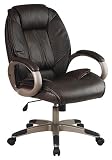 Review Office Star DHL3062-G6 / Office Star Work Smart Executive Glove Soft Leather Chair with Coated Finish Base and Arms, Wine