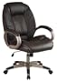 Office Star Work Smart Executive Glove Soft Leather Chair with Coated Finish Base and Arms, Espresso