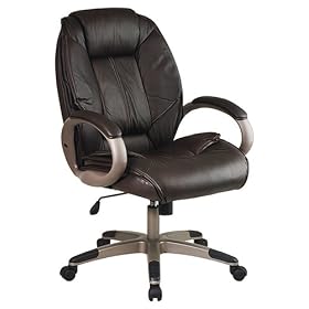 Office Star Work Smart Executive Glove Soft Leather Chair with Coated Finish Base and... by Office Star