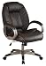 Office Star Work Smart Executive Glove Soft Leather Chair with Coated Finish Base and Arms, Espresso