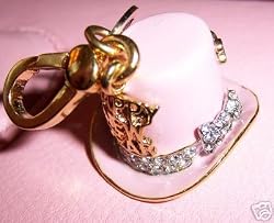 AUTHENTIC Juicy Couture Limited Edition Gold & Pink 2008 Happy New Year Hat Charm