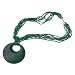 Neptune Green Multistrand Wood Medallion Collar Necklace
