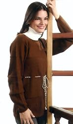 Handmade Pure Alpaca Natural Fiber Sweater - Winter Chestnut (Women Medium/la...