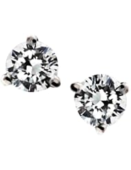 14K White Gold Diamond Studs in Martini Setting (1.75 ctw)