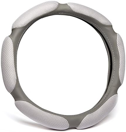 Car Steering Wheel Cover Gray - SeatSmart Sporty Sandwich,Universal,PU Leather,Breathable