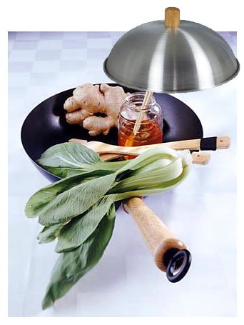 Non-stick Wok Flat Bottom with Lid 12 Inches by TastePadThai