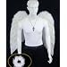 FashionWings (TM) Broad Wingspan White Costume Feather Angel Wings & Halo. Archangel Cosplay