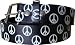 Black Peace Signs Printed Imitation Leather Belt