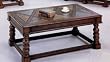 Distressed Finish Wood & Slate Top Coffee Table By Coaster Furniture